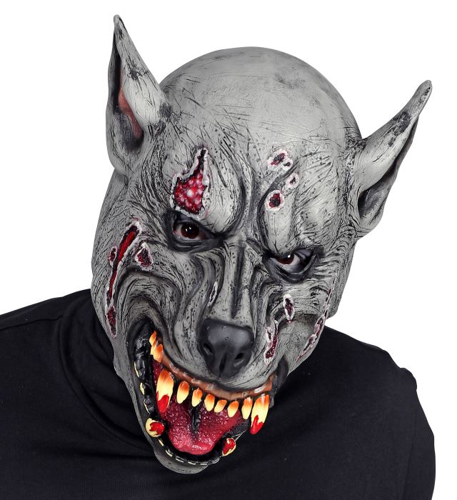 [00998] "MASQUE TETE COMPLETE DE LOUP GAROU"