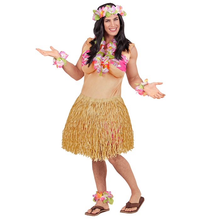[65742] "BEAUTE HAWAIENNE" (combinaison femme forte avec bikini et jupe hula)