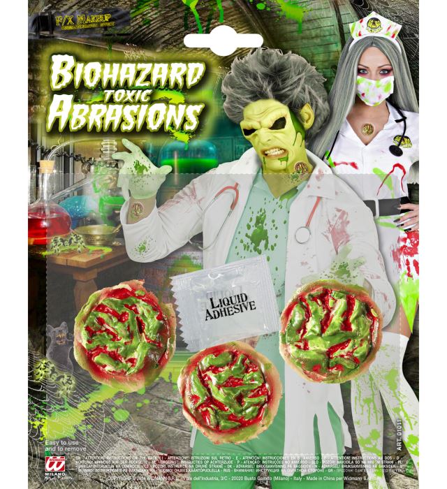 [01011] "SET ABRASIONS TOXIQUES BIOHAZARD" (qualité professionnelle avec colle)