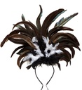"COIFFE COPA CABANA A PLUMES" - noir/blanc