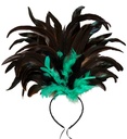 "COIFFE COPA CABANA A PLUMES" - noir/vert