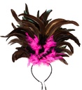 "COIFFE COPA CABANA A PLUMES" - noir/rose