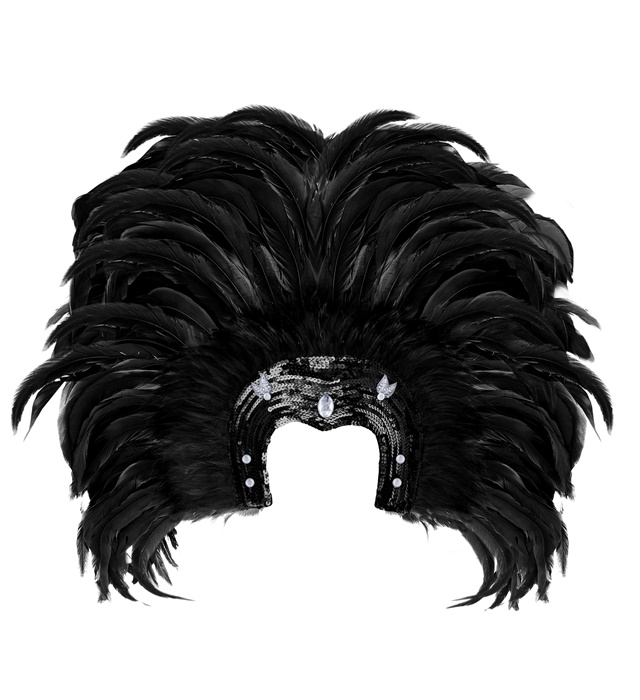 [66071] "COIFFE BRESIL A PLUMES"  noir