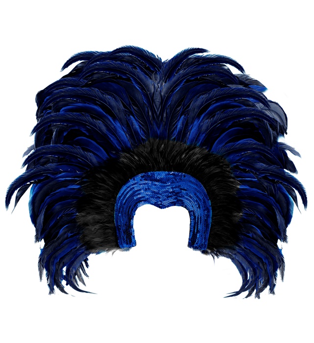 "COIFFE BRESIL A PLUMES"  bleu