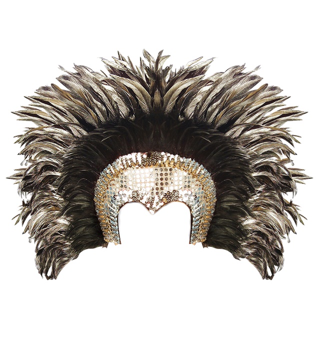 [66083] "COIFFE CABARET A PLUMES"  argent