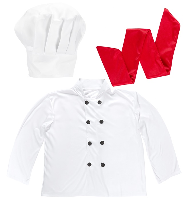 [6668U] Set de "CUISINIER" chapeau, veste,foulard