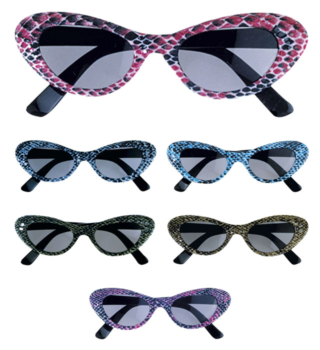 "LUNETTES PYTHON" avec verres yeuxde chat 6 coul. Ass.