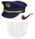 "CAPITAINE MARINIER" (casquette, barbe, pipe)
