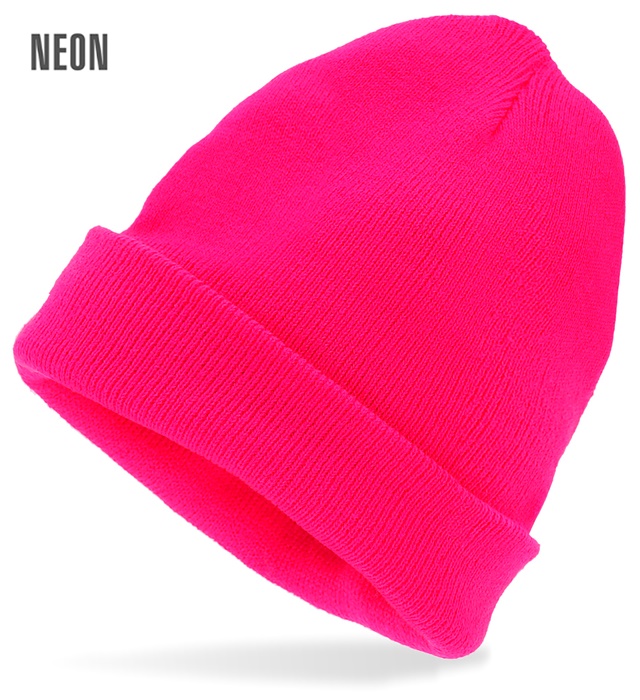"CHAPEAU BONNET ROSE FLUO" SIMIL LAINE