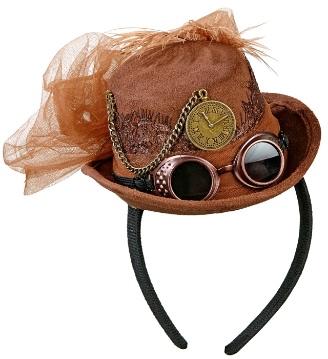 "MINI CHAPEAU HAUT DE FORME STEAMPUNK" aspect daim