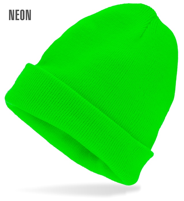 "CHAPEAU BONNET  VERT FLUO" SIMIL LAINE