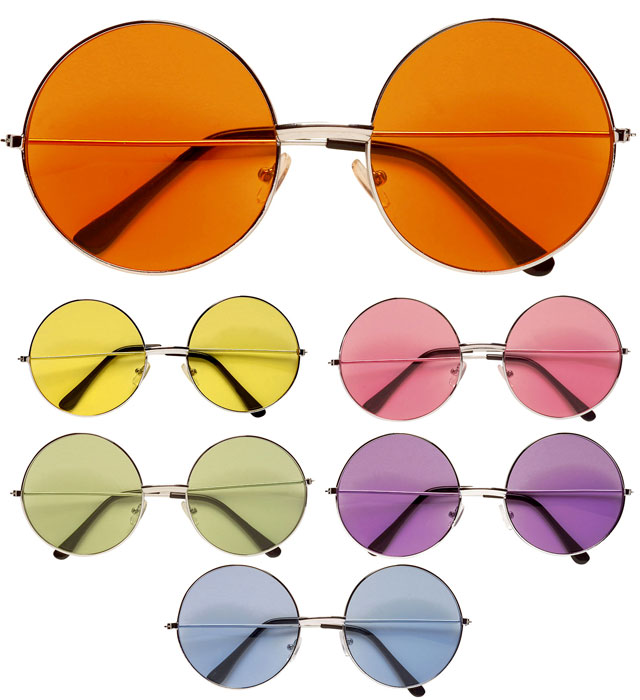 "LUNETTES XL HIPPIE" 6 couleurs assorties