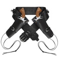 "DOUBLE HOLSTER ET CEINTURE WESTERN NOIRS AUTHENTIQUES" Simili
