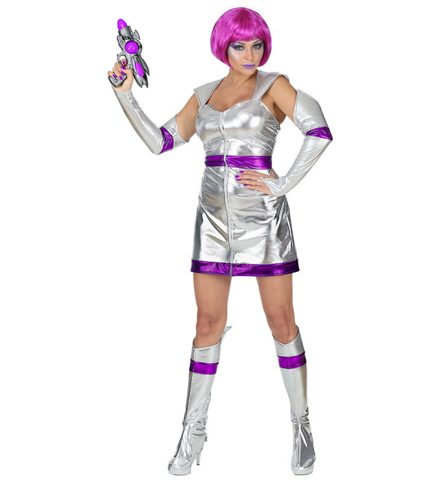 [69499] "FEMME DE L'ESPACE" (robe, gants sans doigts, couvre-bottes) (XS)