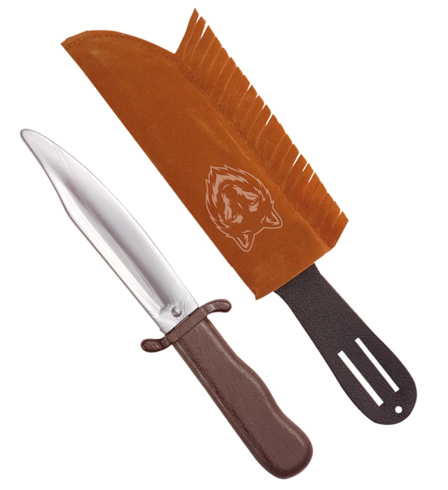 "COUTEAU INDIEN AVEC ETUI ASPECT DAIM" - 28 cm