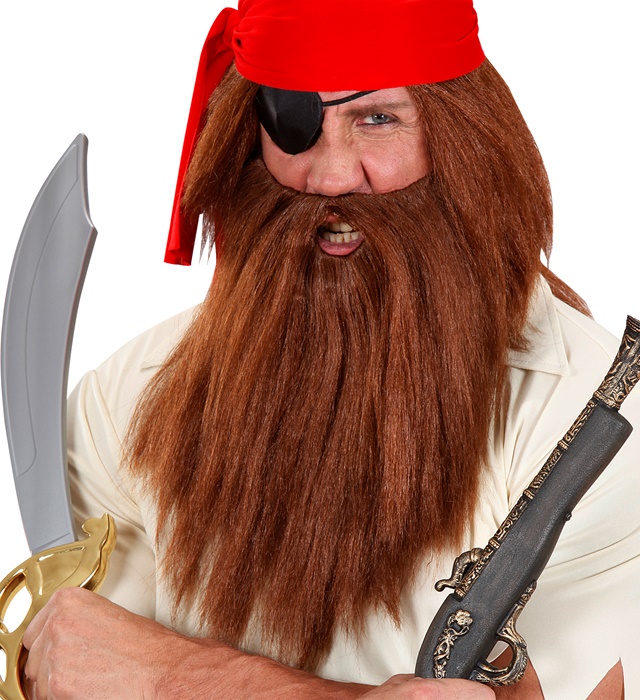"PERRUQUE MARRON PERSONNAGE AVEC BARBE" en sachet