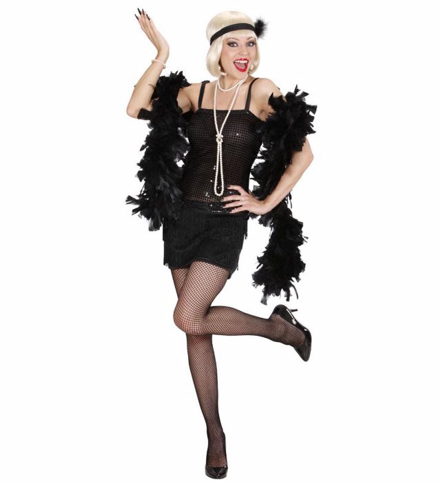 "CHARLESTON" (robe, bandeau avec plume)