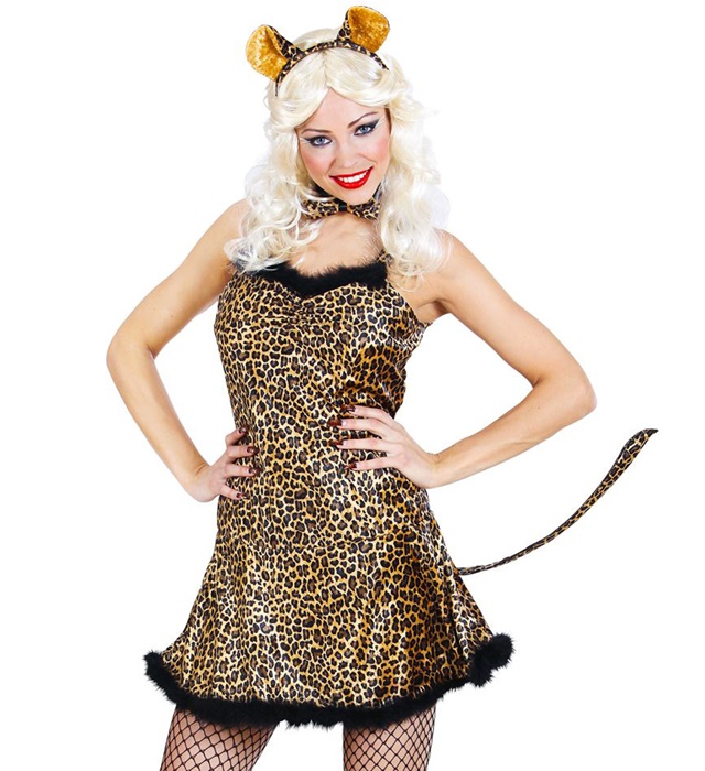 "LEOPARD" (robe avec queue, papillon, oreilles)