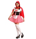 "CAPELINE ROUGE" (robe avec jupon,corset, tablier, capeline à capuche)