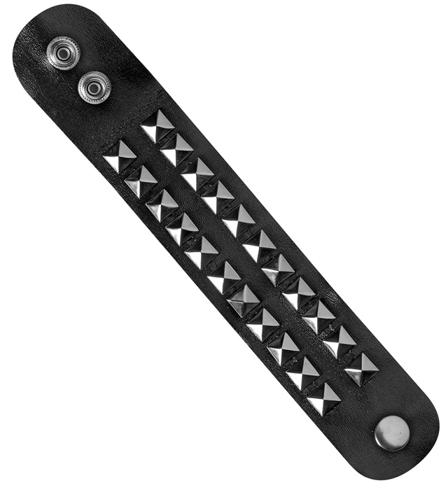 "BRACELET CLOUTE" ( 2 rangs) simili cuir