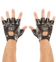 leather look "STUDDED FINGERLESS GLOVES"