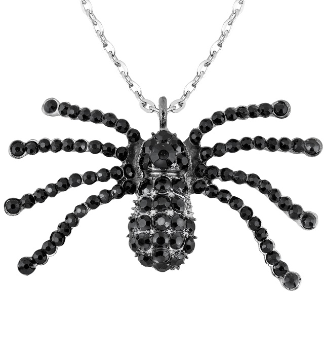 "COLLIER STRASS NOIR ARAIGNEE"