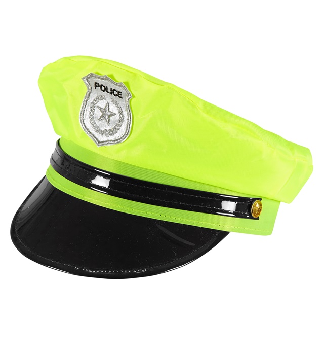 [01099] "CHAPEAU POLICE JAUNE NEON"