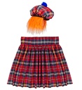 "ECOSSAIS" (kilt, chapeau avec cheveux)