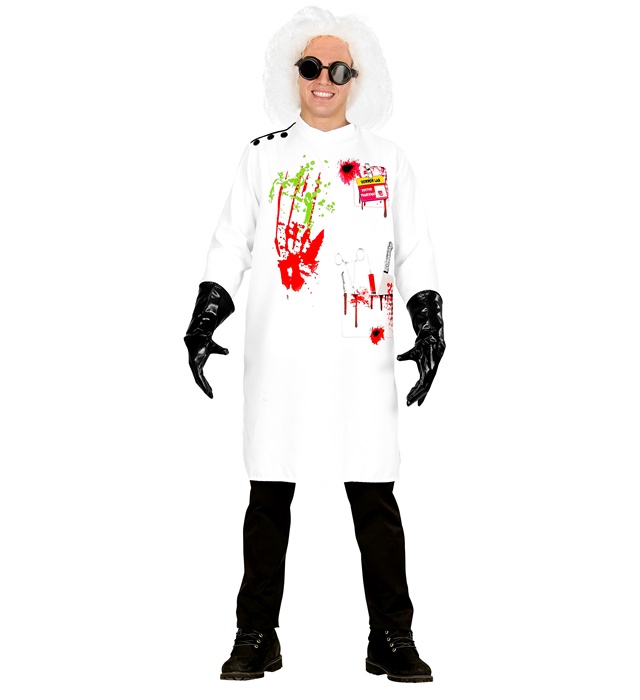 "SCIENTIFIQUE  FOU" (blouse de labo, gants)