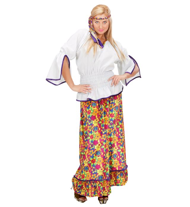 "FEMME HIPPIE" (chemise, jupe, bandeau)