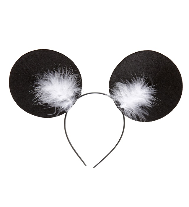 "SERRE-TETE OREILLES DE SOURIS AVEC MARABOU"
