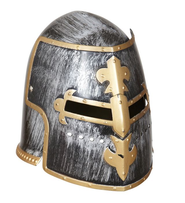 [01125] "CASQUE CHEVALIER MÉDIÉVAL AVEC VISIÈRE" en plastique dur - taille adulte