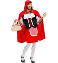 "CAPE ROUGE" (chemise avec corset,jupe avec tablier, cape avec capuche)