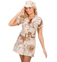 "FEMME SOLDAT DESERT STORM" (robe, ceinture, casquette)