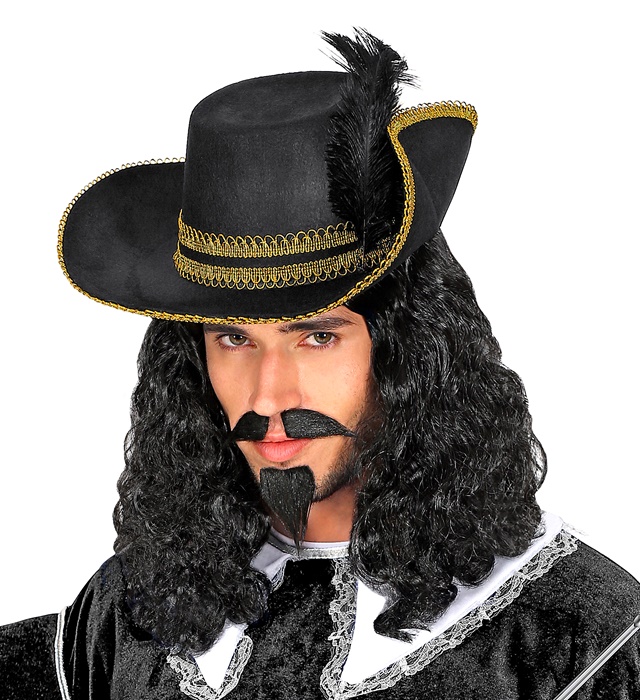 [01166] "PERRUQUE MOUSQUETAIRE, MOUSTACHE ET BOUC" en boîte