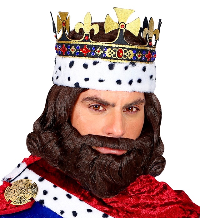 [01167] "PERRUQUE ROI MEDIEVAL ET BARBE" en boîte