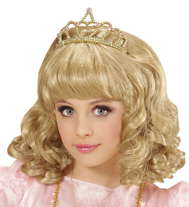 "PERRUQUE PRINCESSE CHEVEUX NOIRS AVEC TIARE" en boite