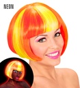 "PERRUQUE VALENTINA NEON ORANGE A MECHES JAUNES" en sachet