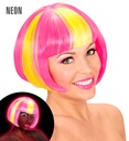 "PERRUQUE VALENTINA NEON ROSE A MECHES JAUNES" en sachet