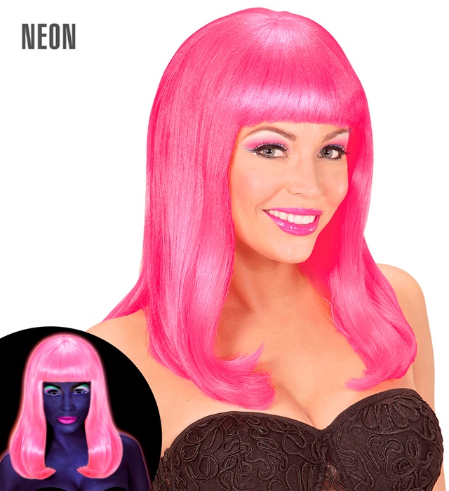 [74981] "PERRUQUE ROSE NEON PATSY" en sachet
