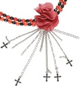 "RAS DU COU AVEC FLEUR GOTHIQUE ROUGE"