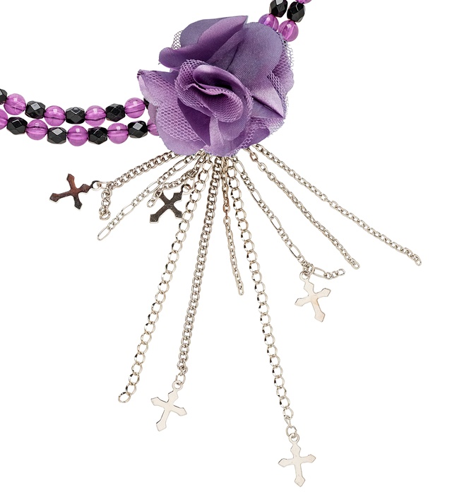 "RAS DU COU AVEC FLEUR GOTHIQUE VIOLET"