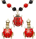 Set de "COLLIER ET BOUCLES D'OREILLES COCCINELLE"