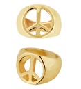 "BAGUE PEACE & LOVE DOREE"