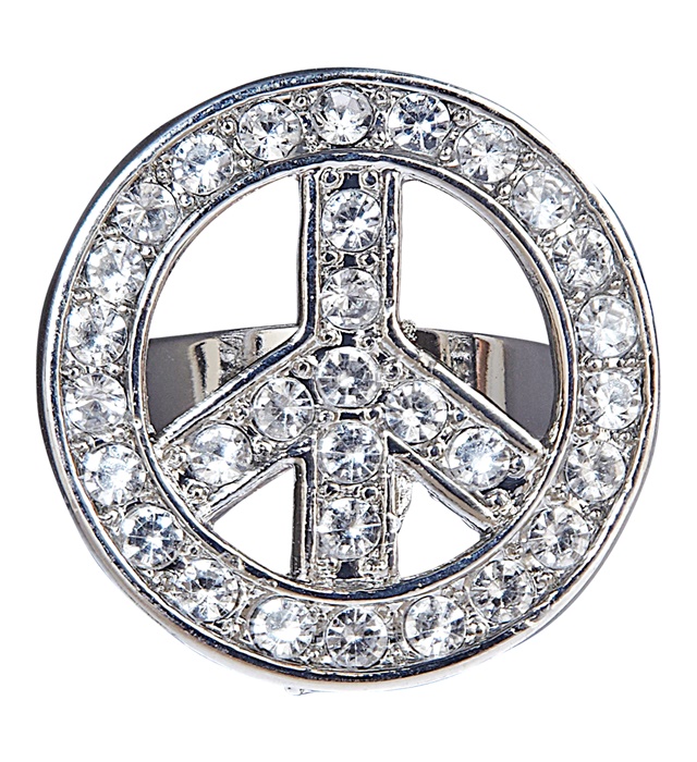 "BAGUE PEACE & LOVE STRASS"