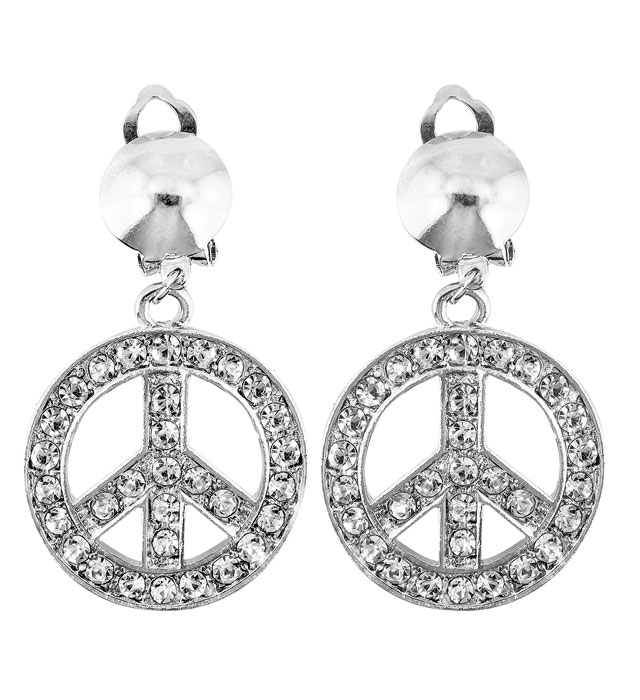 "BOUCLES D'OREILLES PEACE & LOVE STRASS"