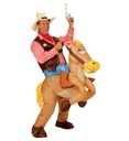 "COWBOY A CHEVAL" (costume gonflable avec ventilateur, chapeau)