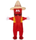 "PIMENT MEXICAIN" (grand costume gonflable avec ventilateur avec masque et sombrero)