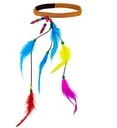 "BANDEAU HIPPIE MULTICOLOR AVEC PERLES ET PLUMES"