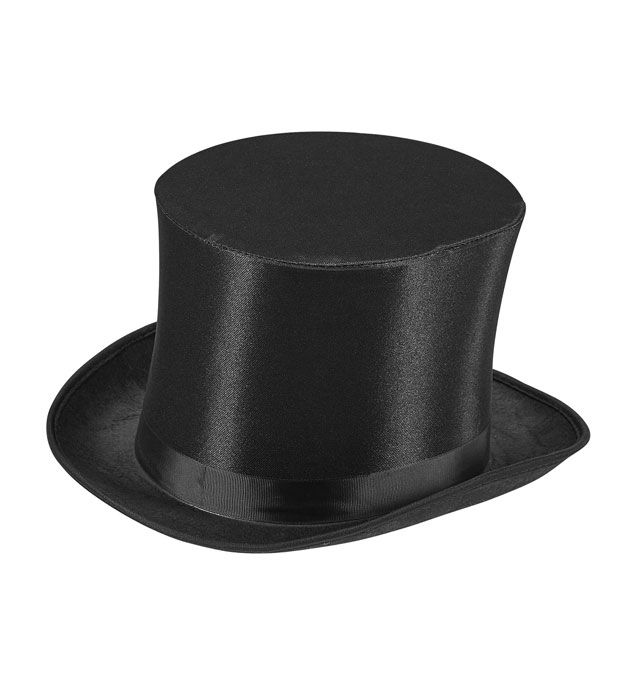 [75717] "HAUT DE FORME SATIN AUTHENTIQUE" 15 cm